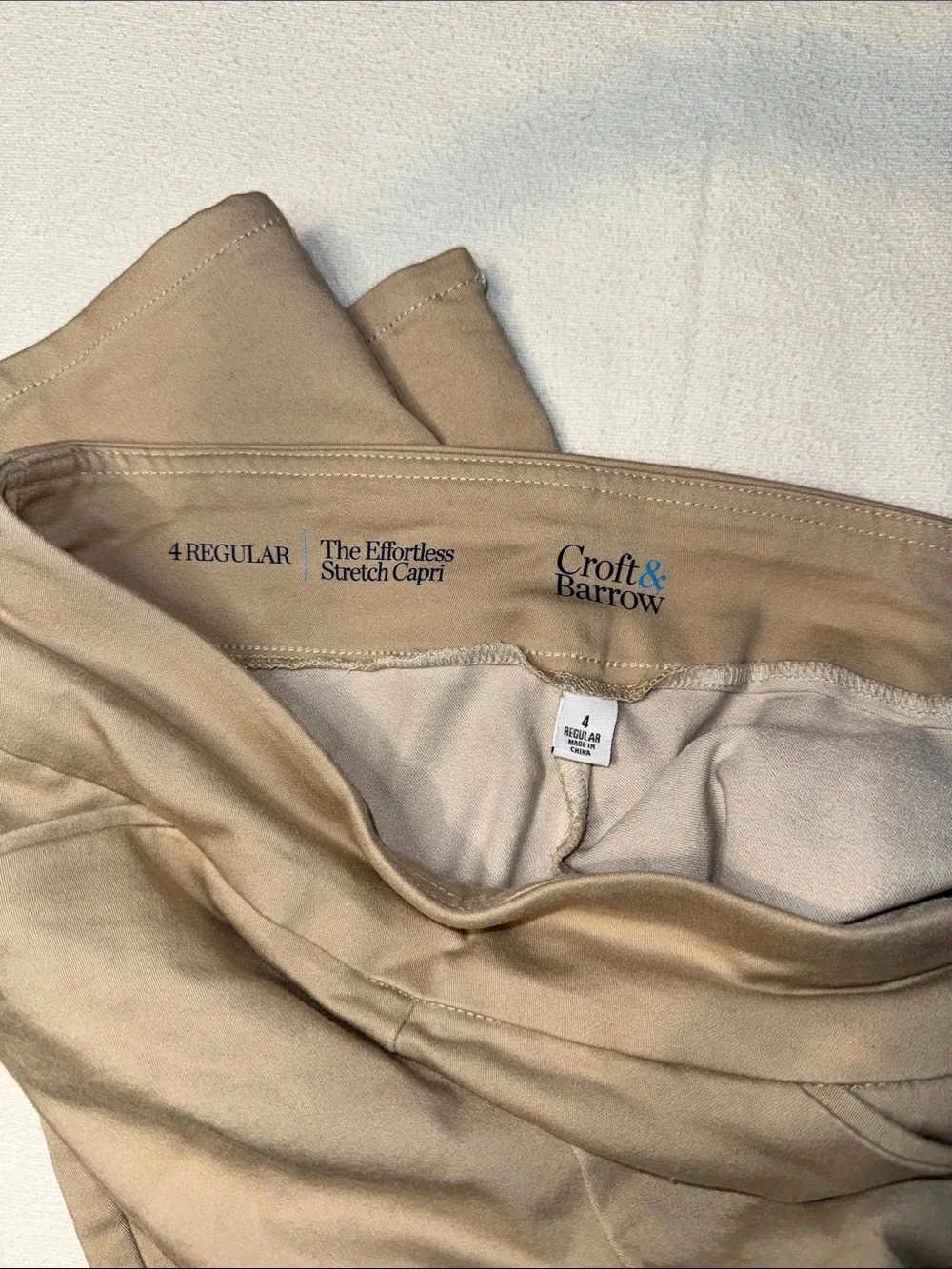Women’s Tan Stretch Casual Capris